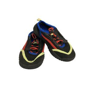 Wonder Nation Kids Size 7-8 Black Red Blue Green Mesh Water Shoes